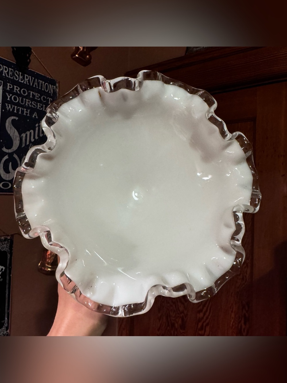 Fenton Silver Crest Footed Bowl